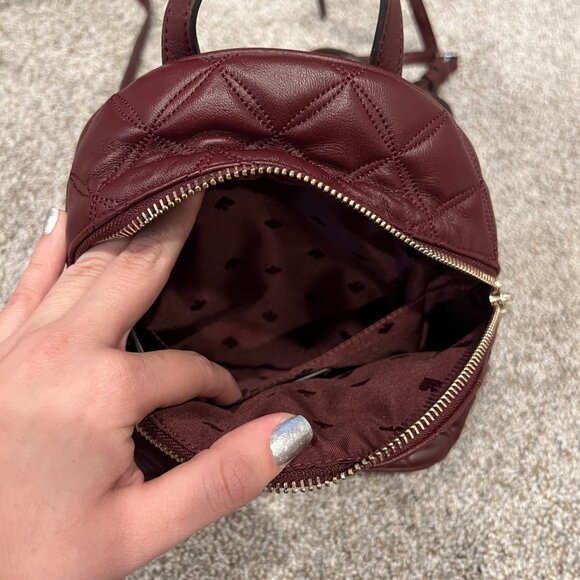 Kate Spade Natalia Mini Convertible Cherrywood Quilted Leather Cherry Red main image 5